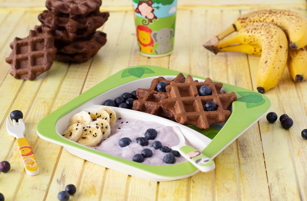 Waffles de aveia e alfarroba sem gluten