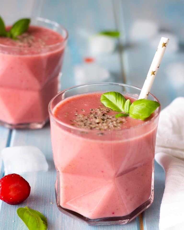 batido de banana e morango