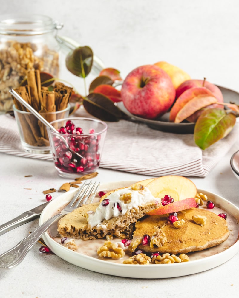 Panquecas de maça - sem leite, sem ovo