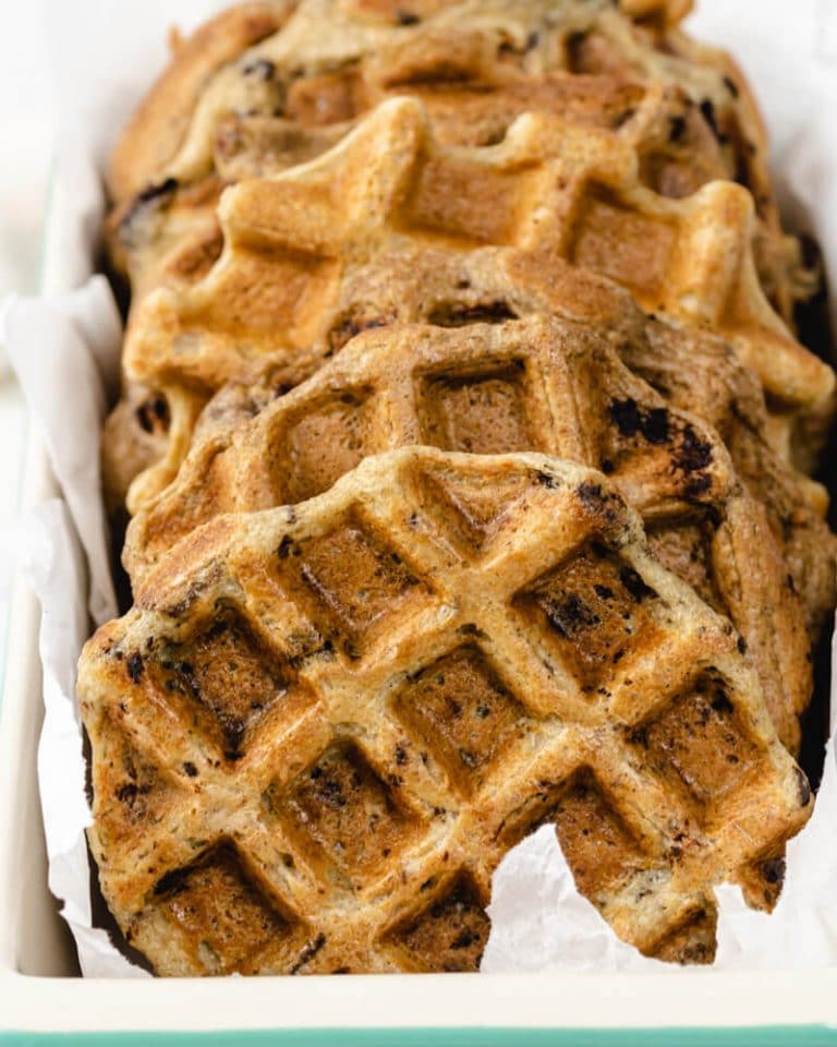 waffles de banana e aveia