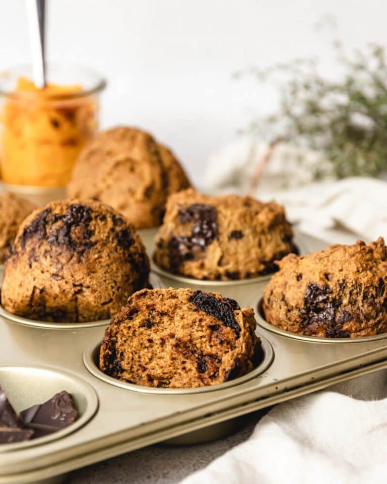 Muffins de batata doce saudáveis vegan - sem leite e sem ovo
