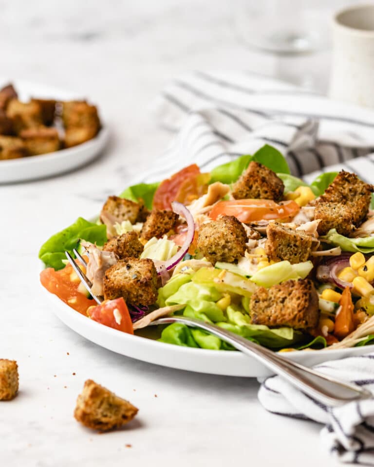 como fazer croutons com pão duro sem lacticinios, sem ovo e sem glúten