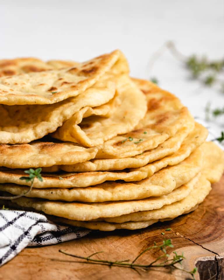 Pão naan sem glúten e vegan