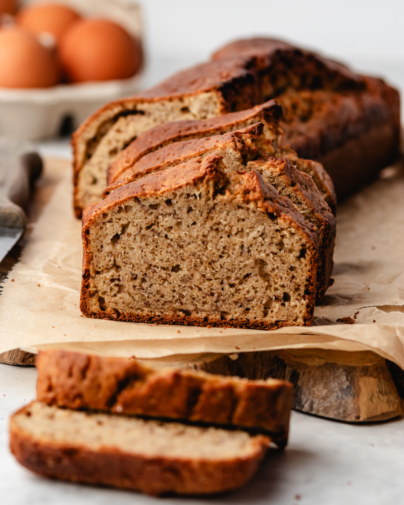 pequeno- almoço saudável com um bolo de banana