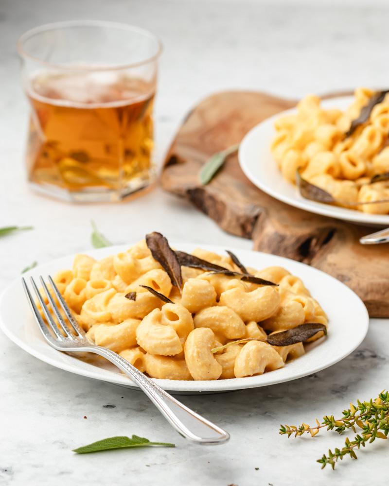 Mac and cheese de abóbora sem leite e sem lactose