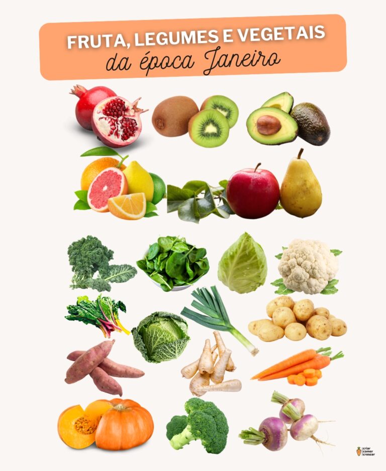Frutas e legumes da época em Janeiro
